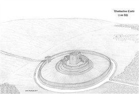 Photo:Sketch of the suggested layout of Woodwalton Castle